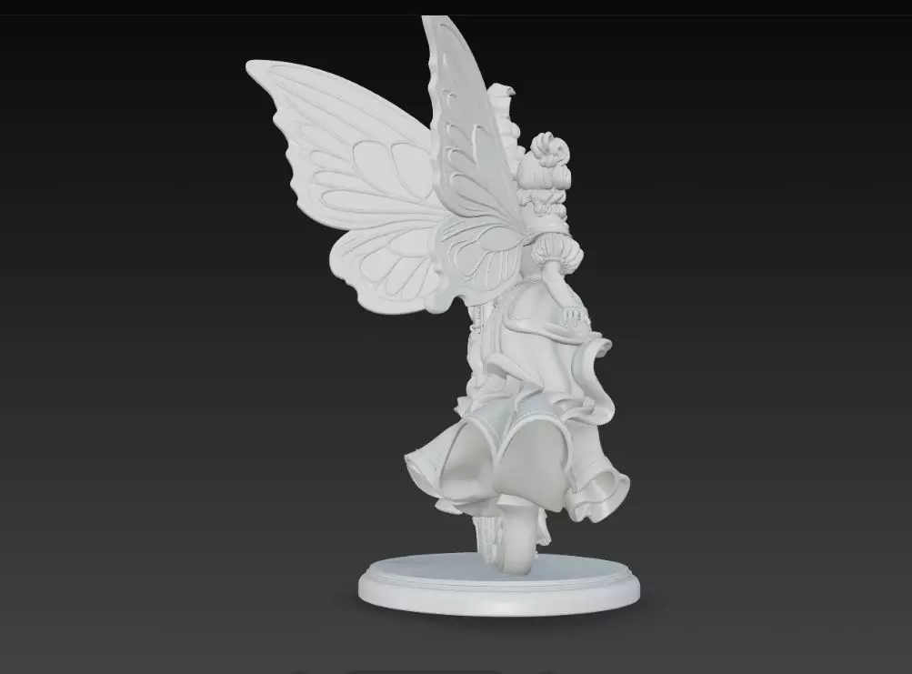 Snow Goddess Fairy Oval Baroque Mirror Picture Frame 3D print model_22