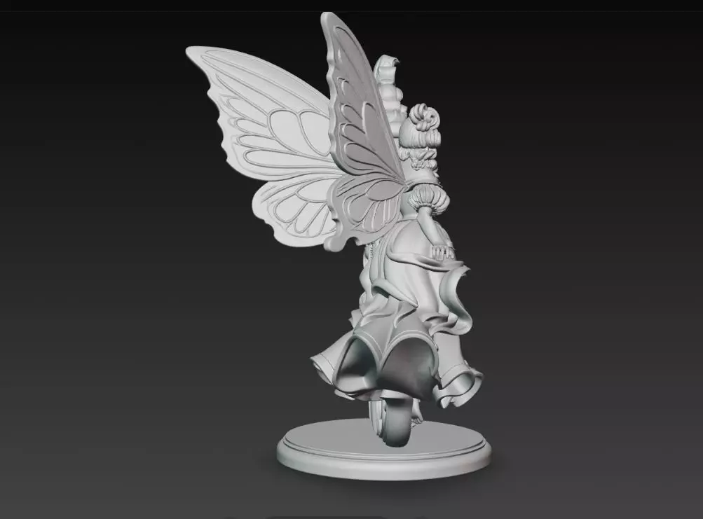 Snow Goddess Fairy Oval Baroque Mirror Picture Frame 3D print model_4