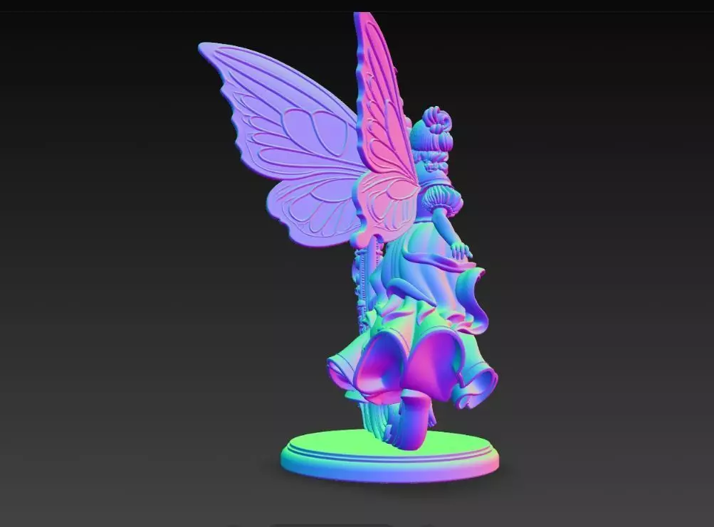 Snow Goddess Fairy Oval Baroque Mirror Picture Frame 3D print model_14