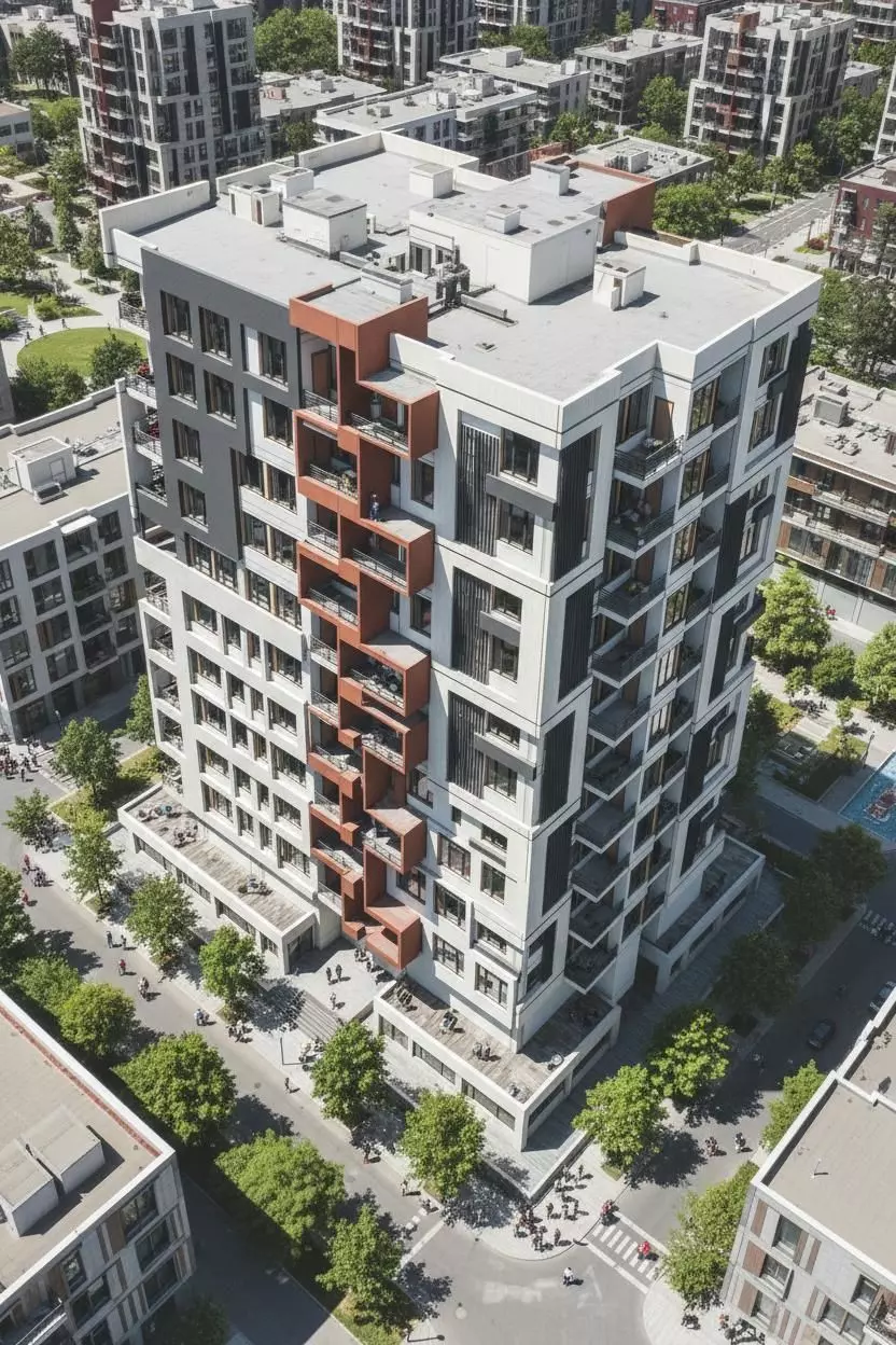 creative architectural facade design  Low-poly 3D model_0