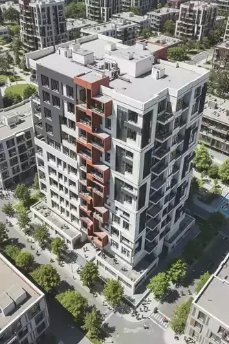 creative architectural facade design  Low-poly 3D model