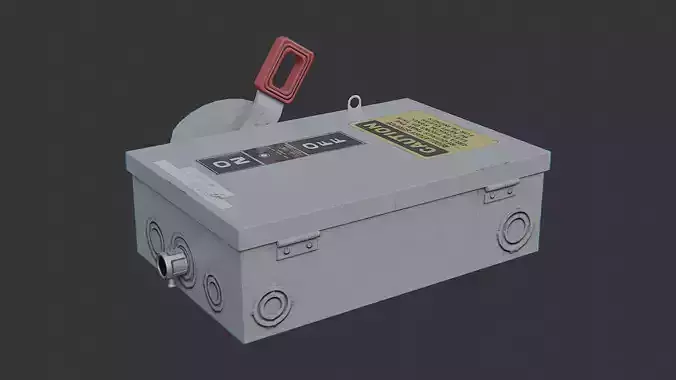 Electrical Box with Caution Label and Red Handle