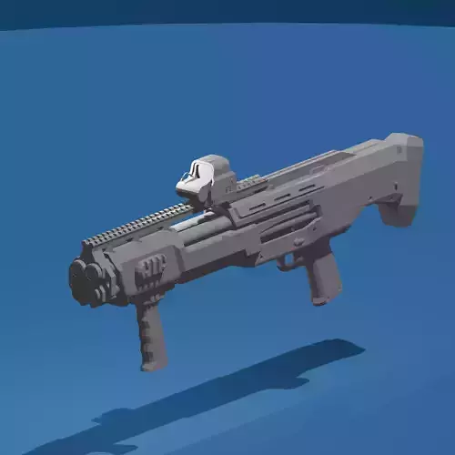 Futuristic Double Barreled Shotgun