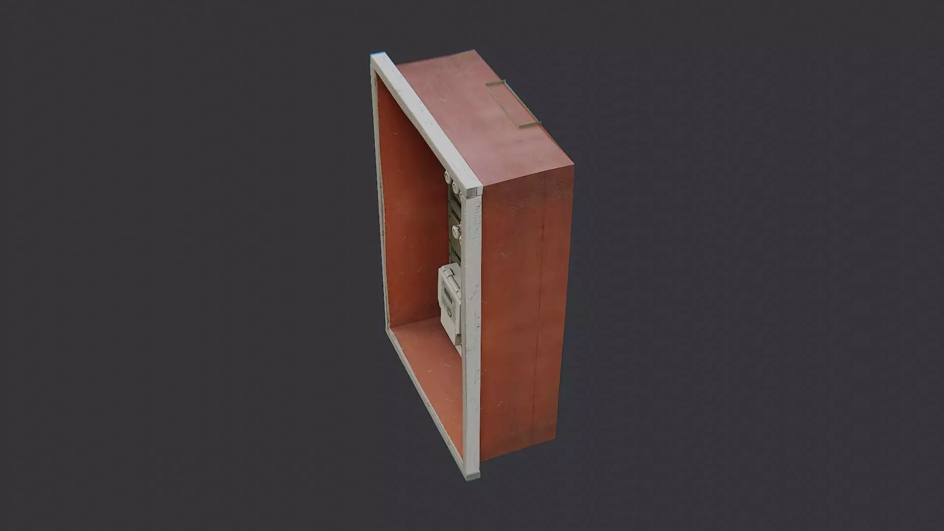 Wall mounted electrical distribution cabinet Low-poly 3D model_3