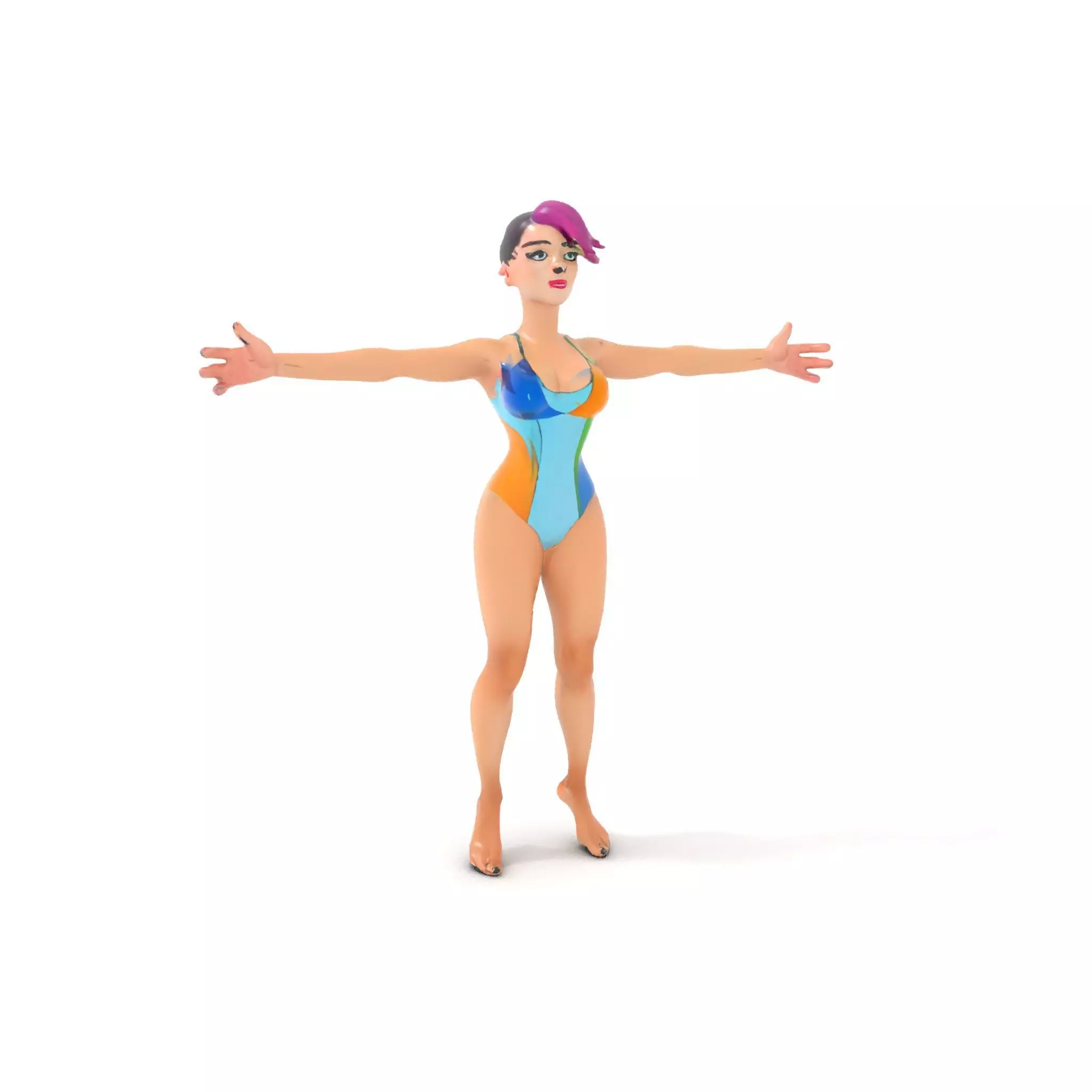 Vibrant Swimsuit Character model pack Low-poly 3D model_7