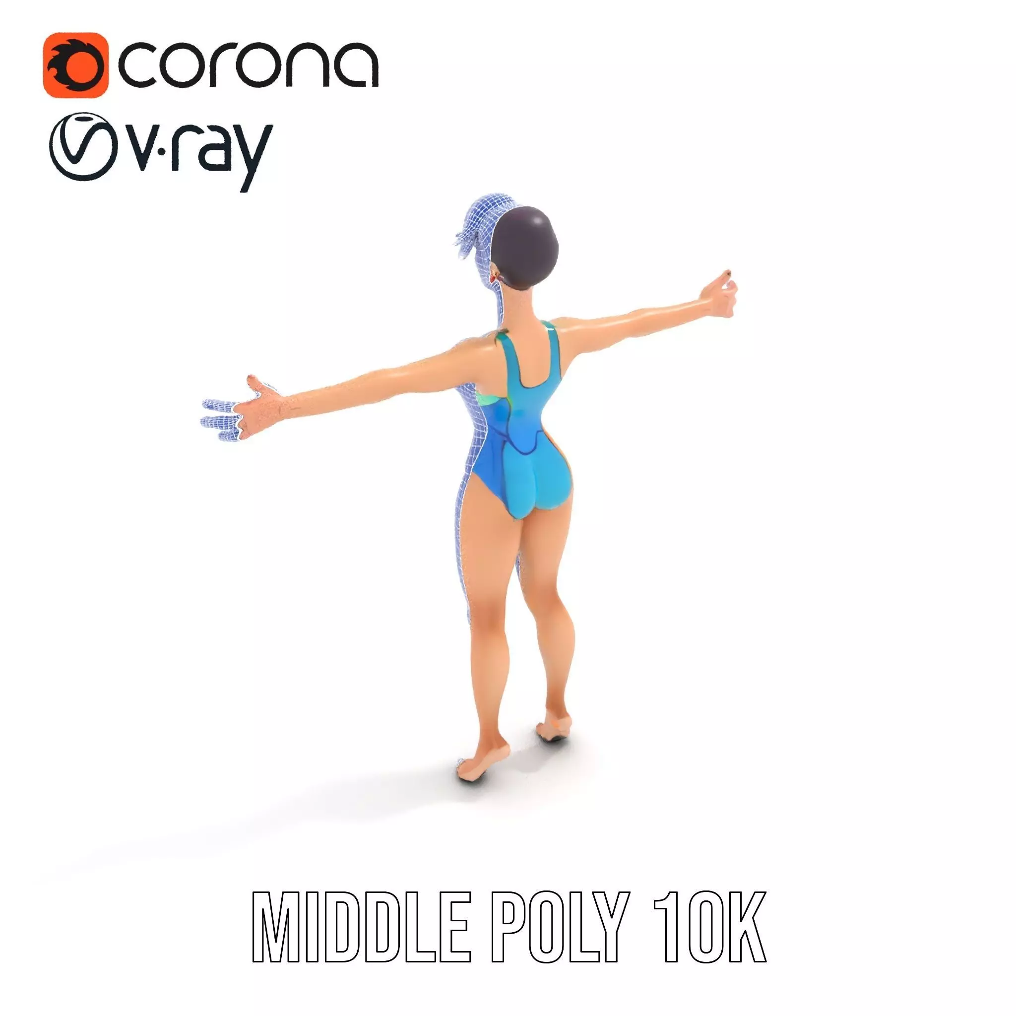 Vibrant Swimsuit Character model pack Low-poly 3D model_20