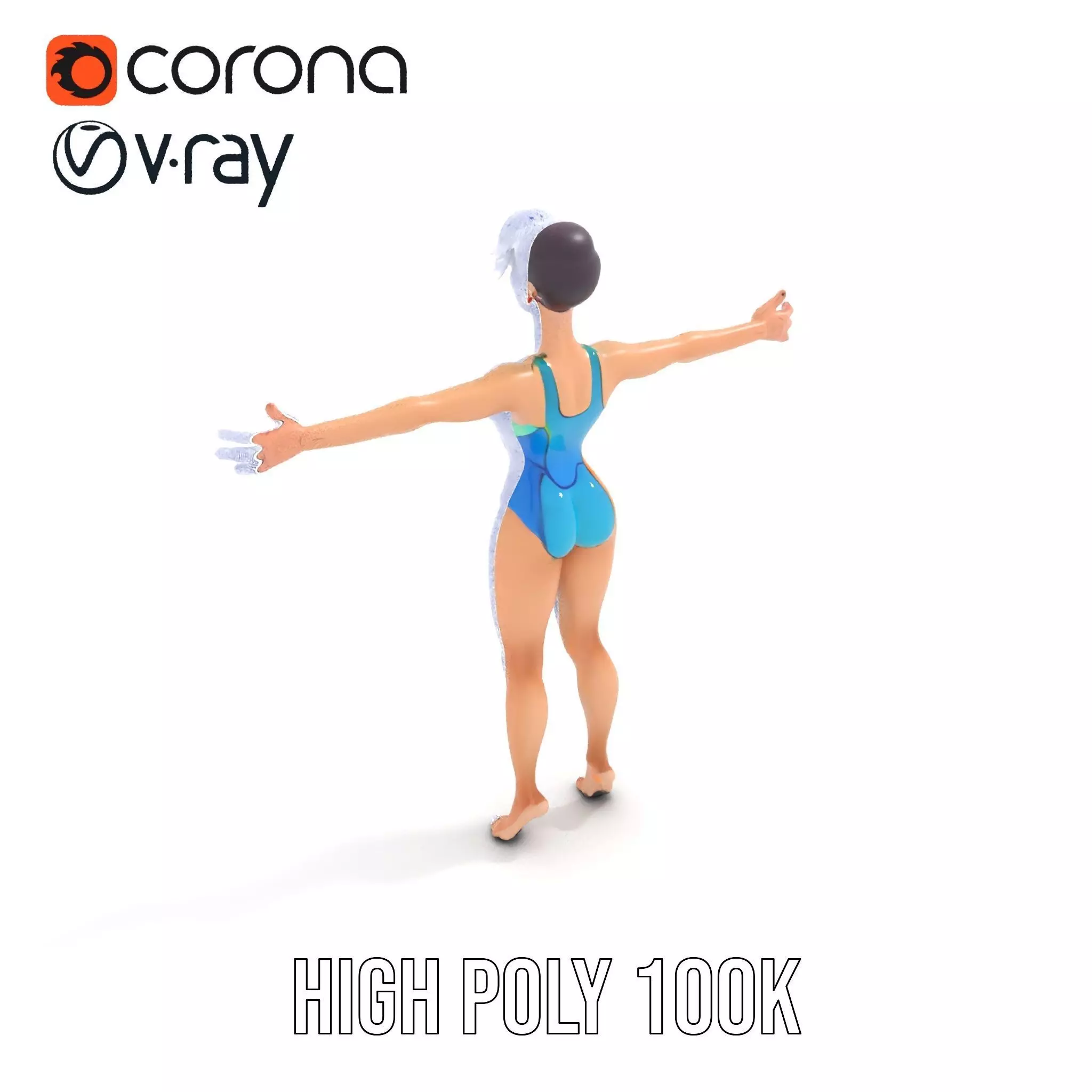 Vibrant Swimsuit Character model pack Low-poly 3D model_24