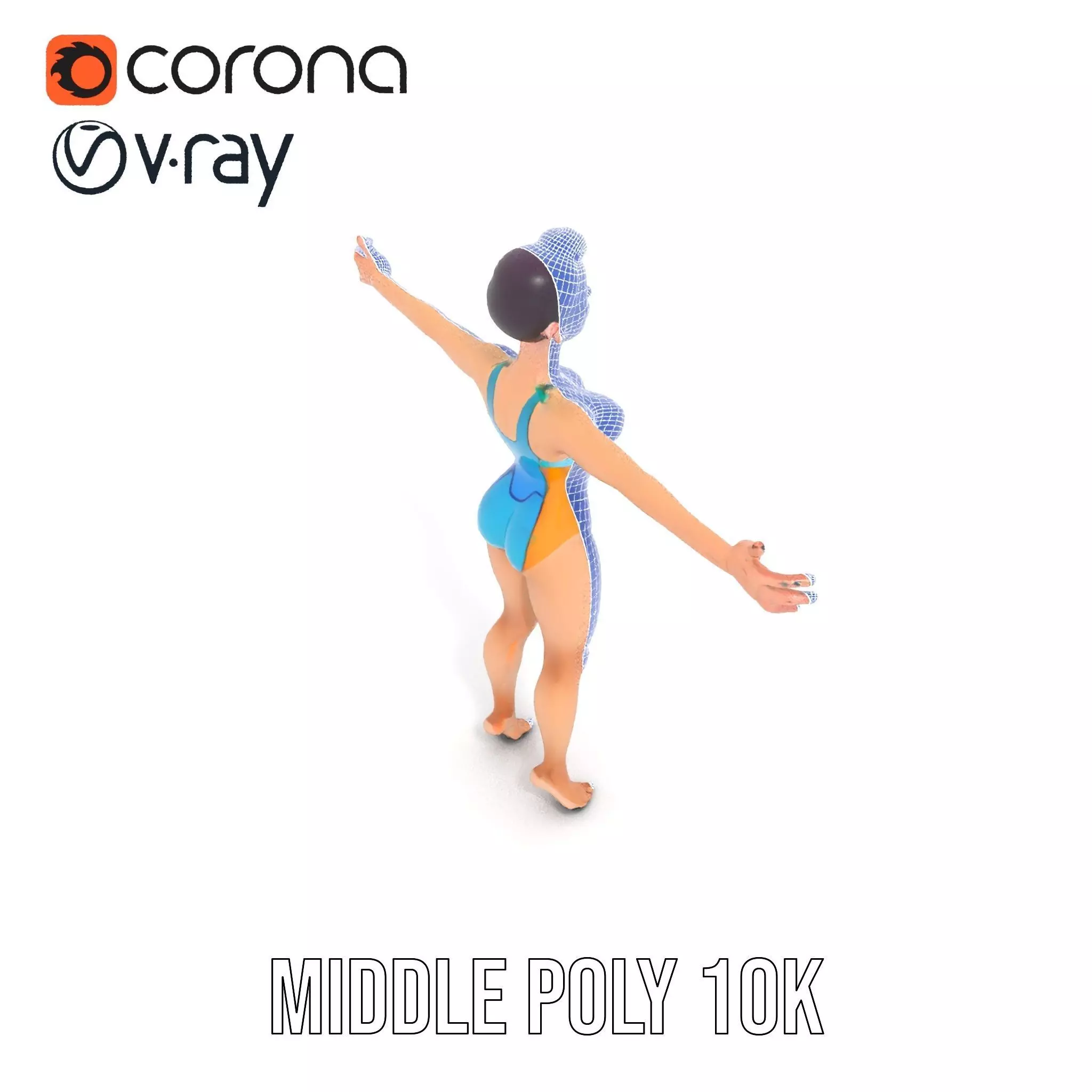 Vibrant Swimsuit Character model pack Low-poly 3D model_27