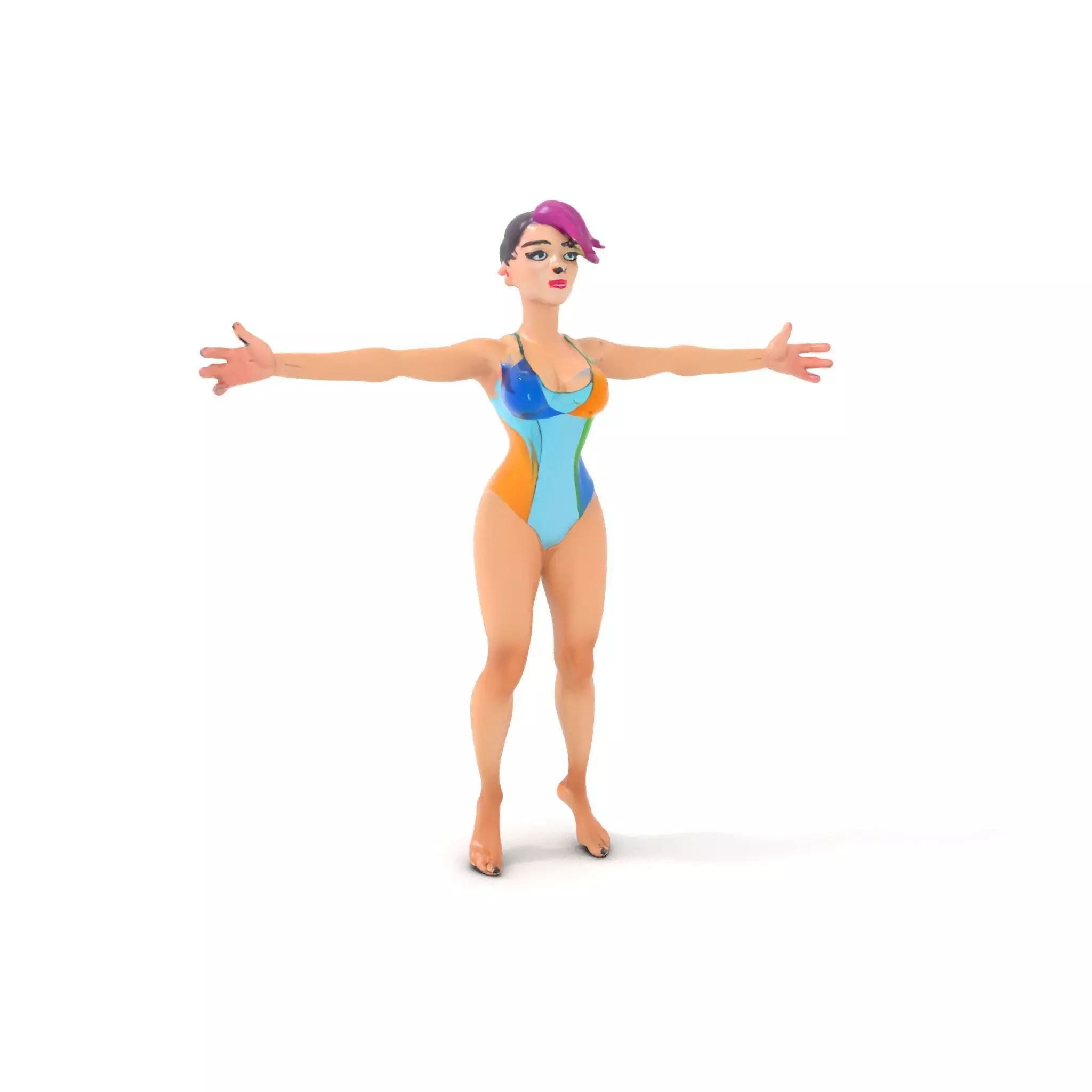 Vibrant Swimsuit Character model pack Low-poly 3D model_0