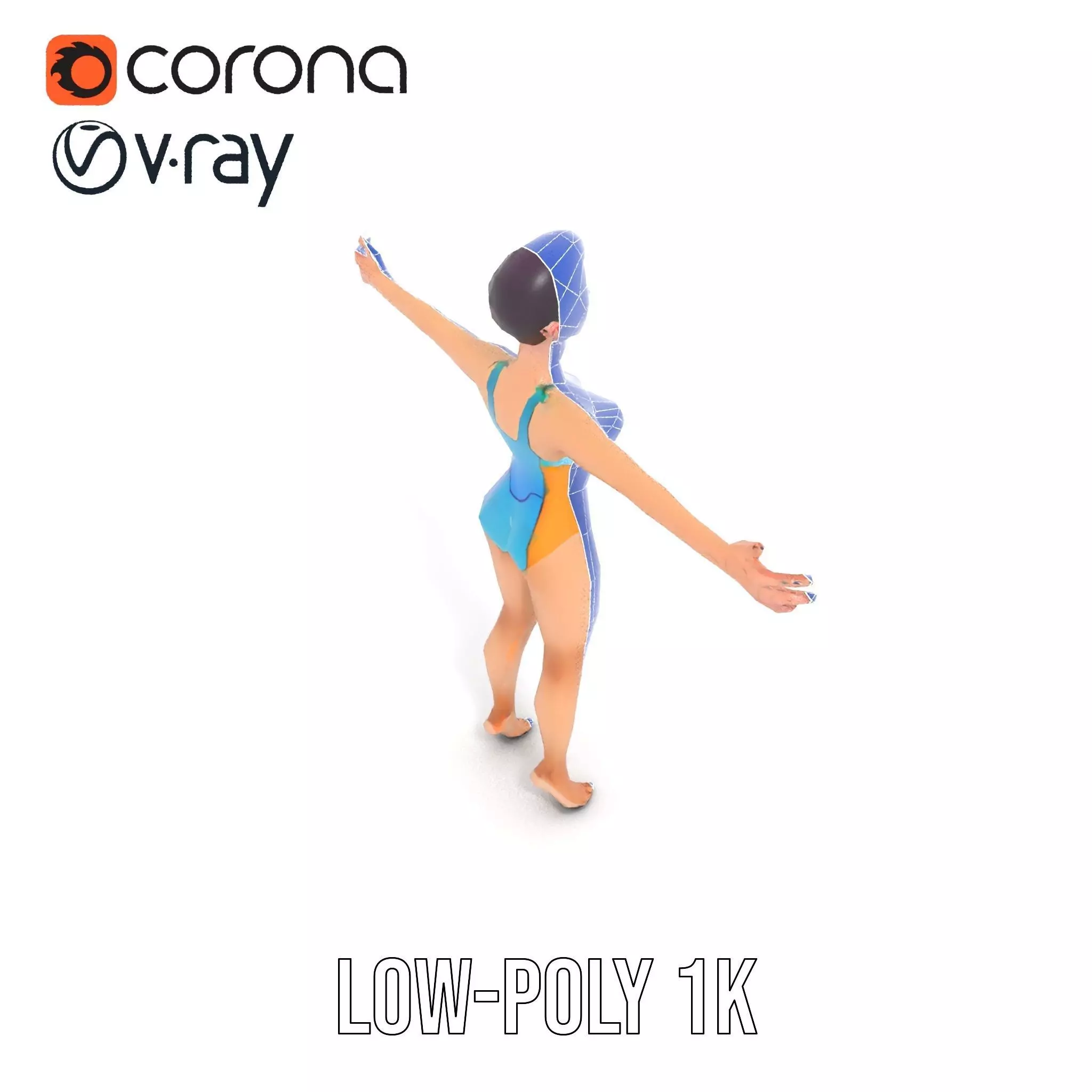 Vibrant Swimsuit Character model pack Low-poly 3D model_16