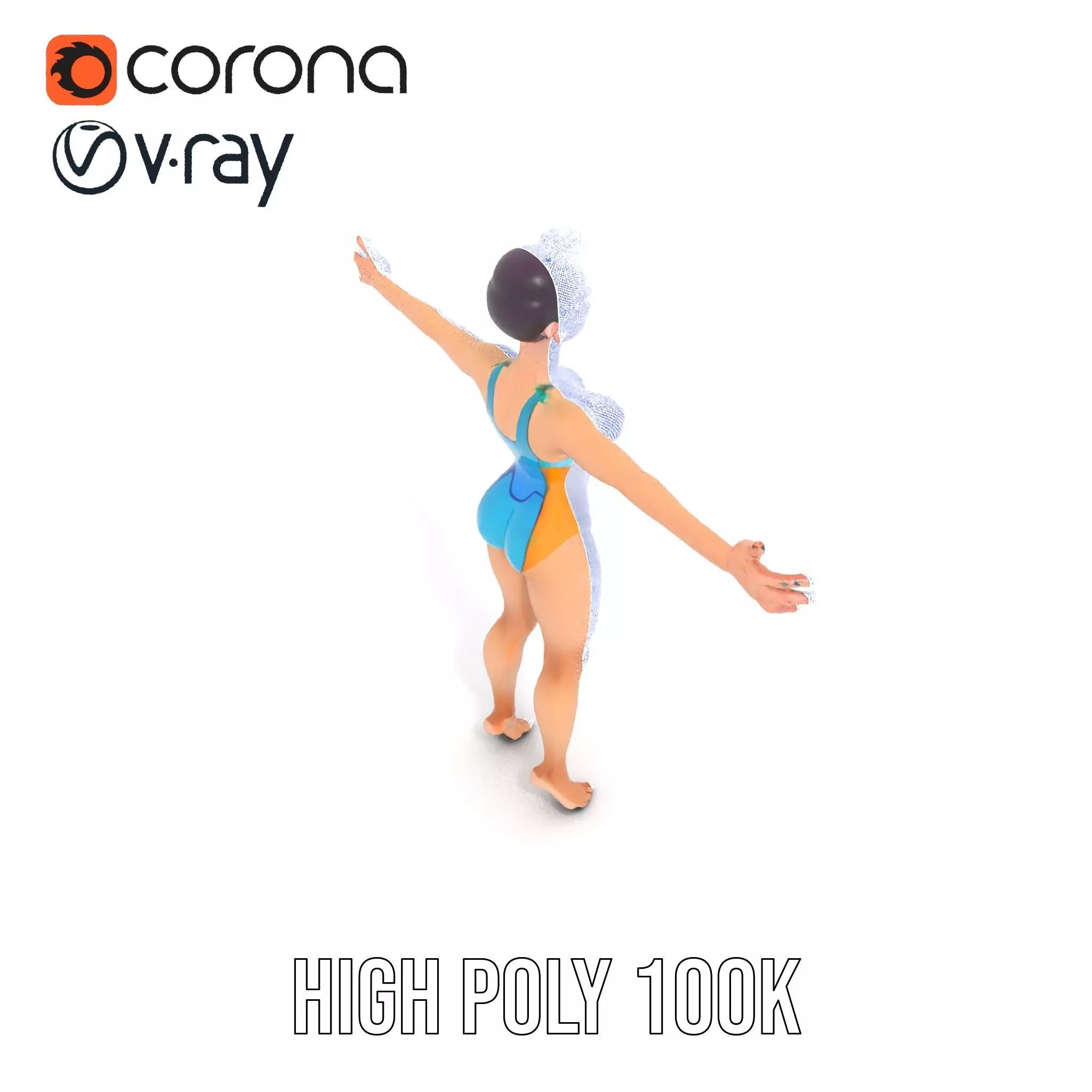 Vibrant Swimsuit Character model pack Low-poly 3D model_34