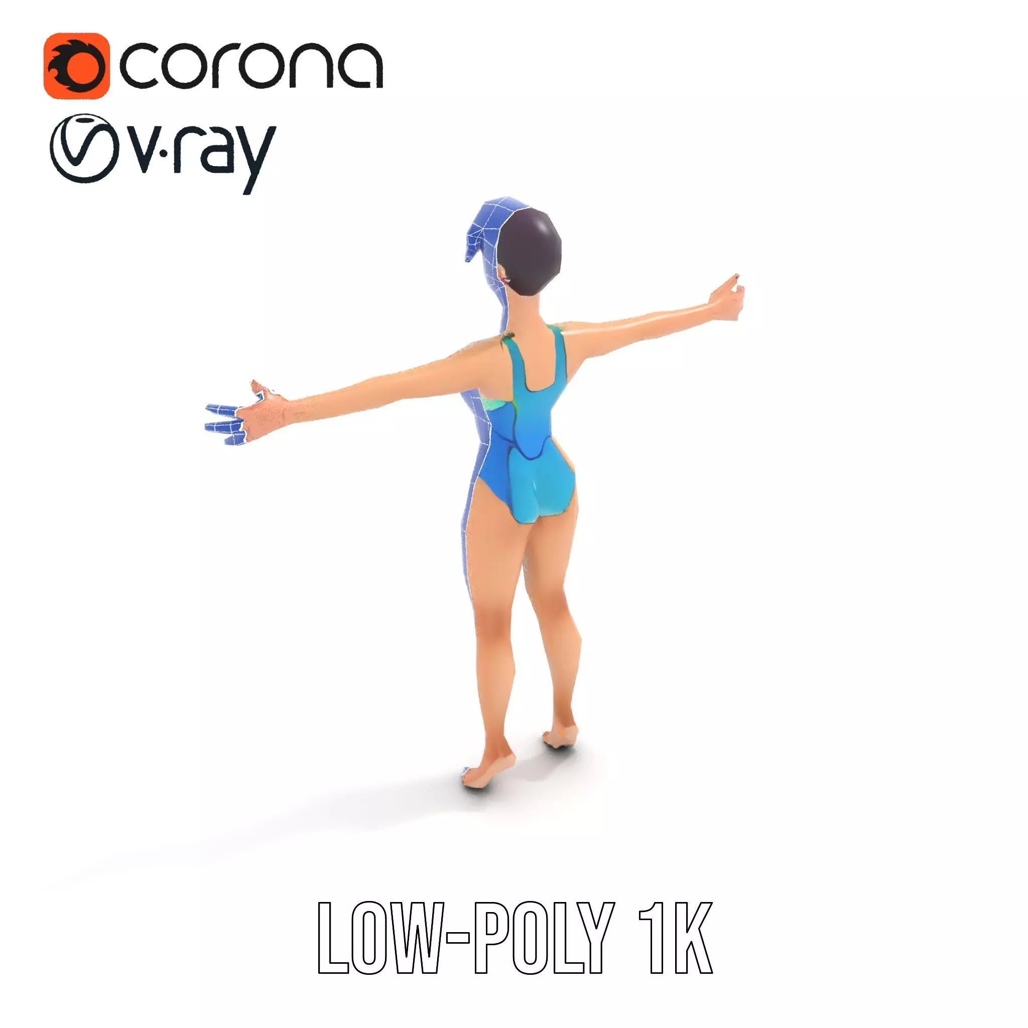 Vibrant Swimsuit Character model pack Low-poly 3D model_13