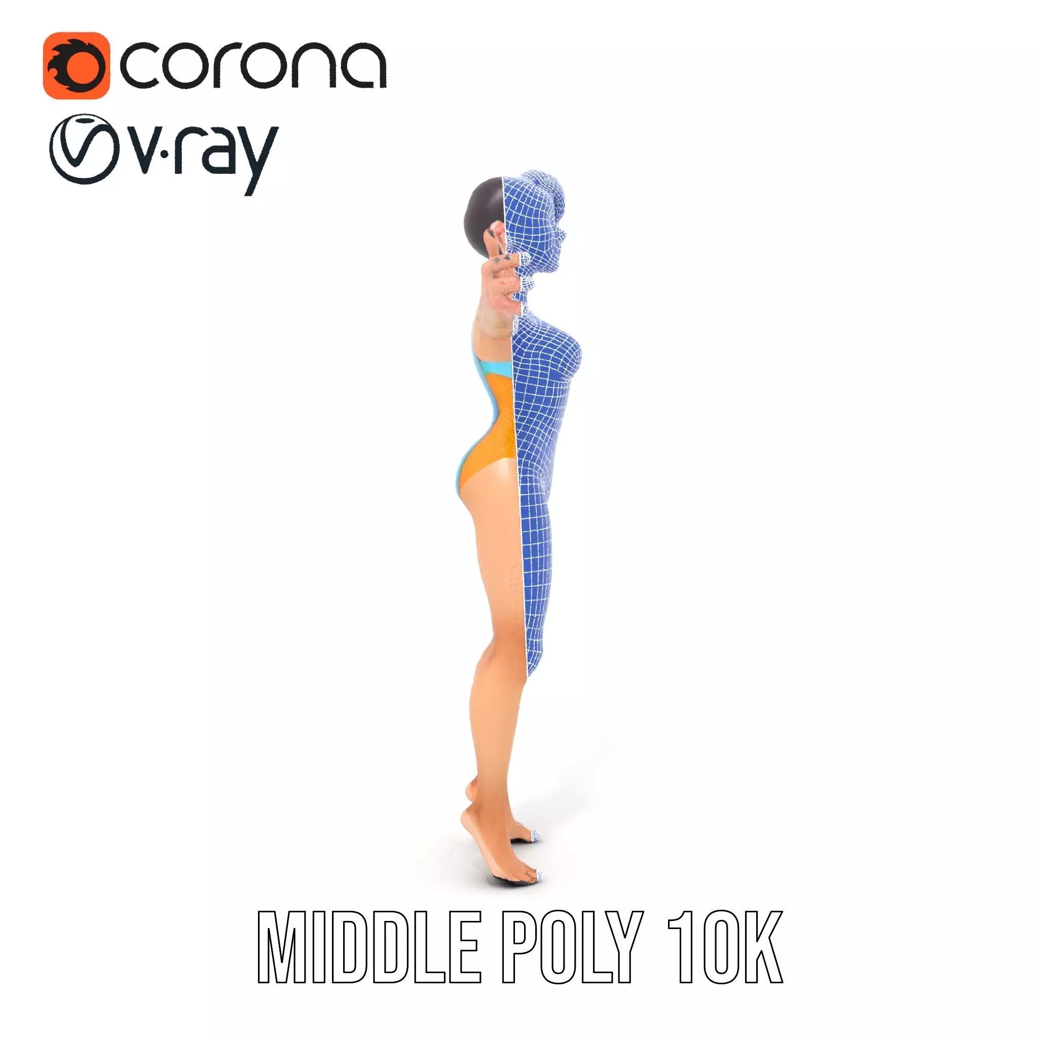 Vibrant Swimsuit Character model pack Low-poly 3D model_30