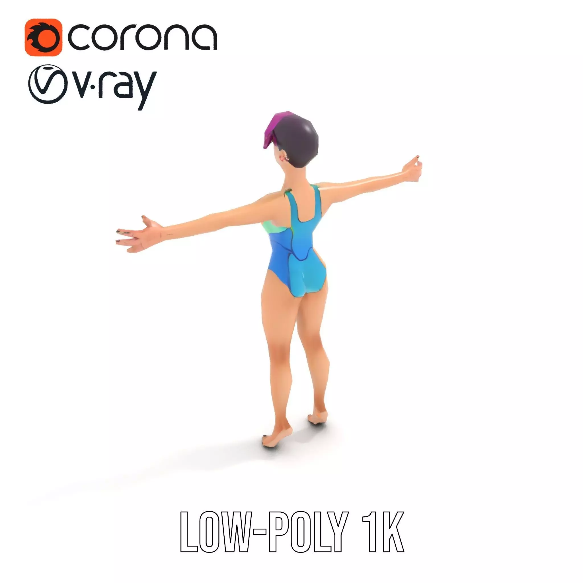 Vibrant Swimsuit Character model pack Low-poly 3D model_31