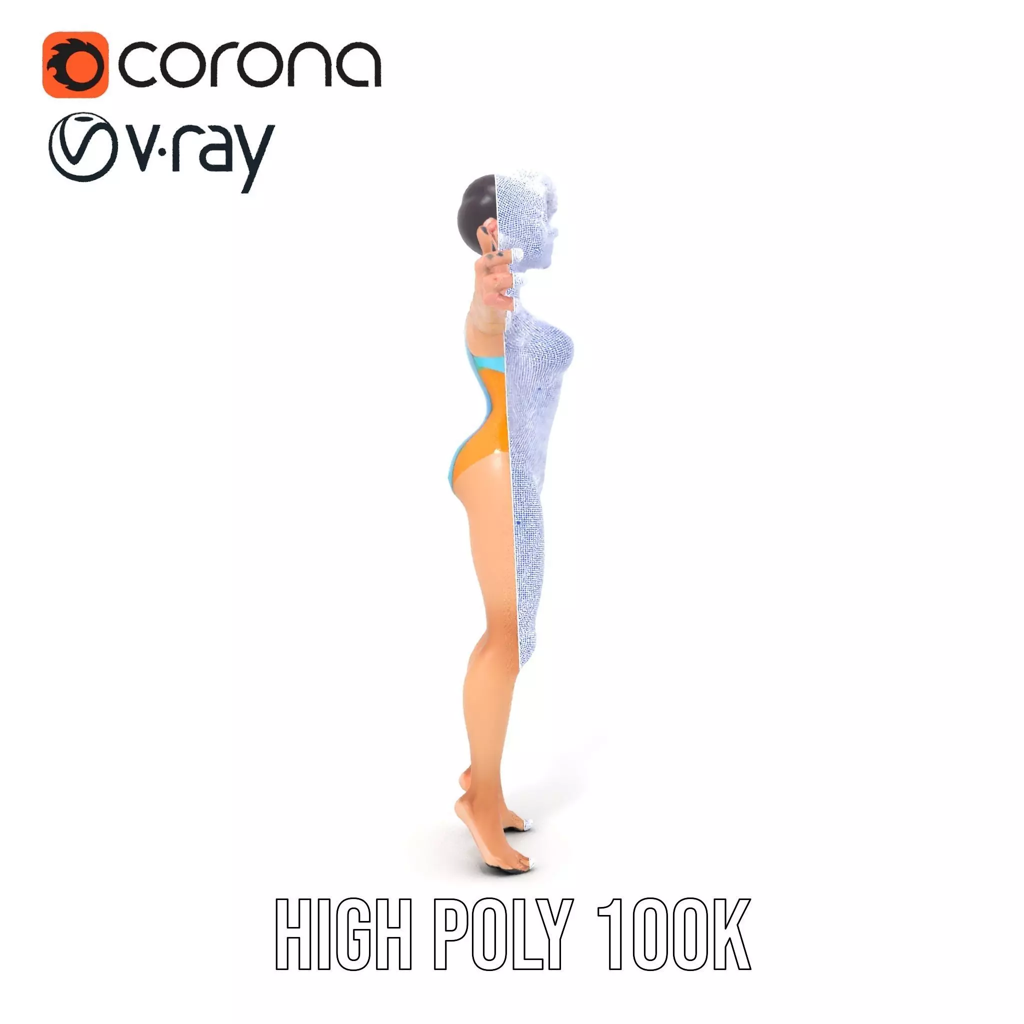 Vibrant Swimsuit Character model pack Low-poly 3D model_33