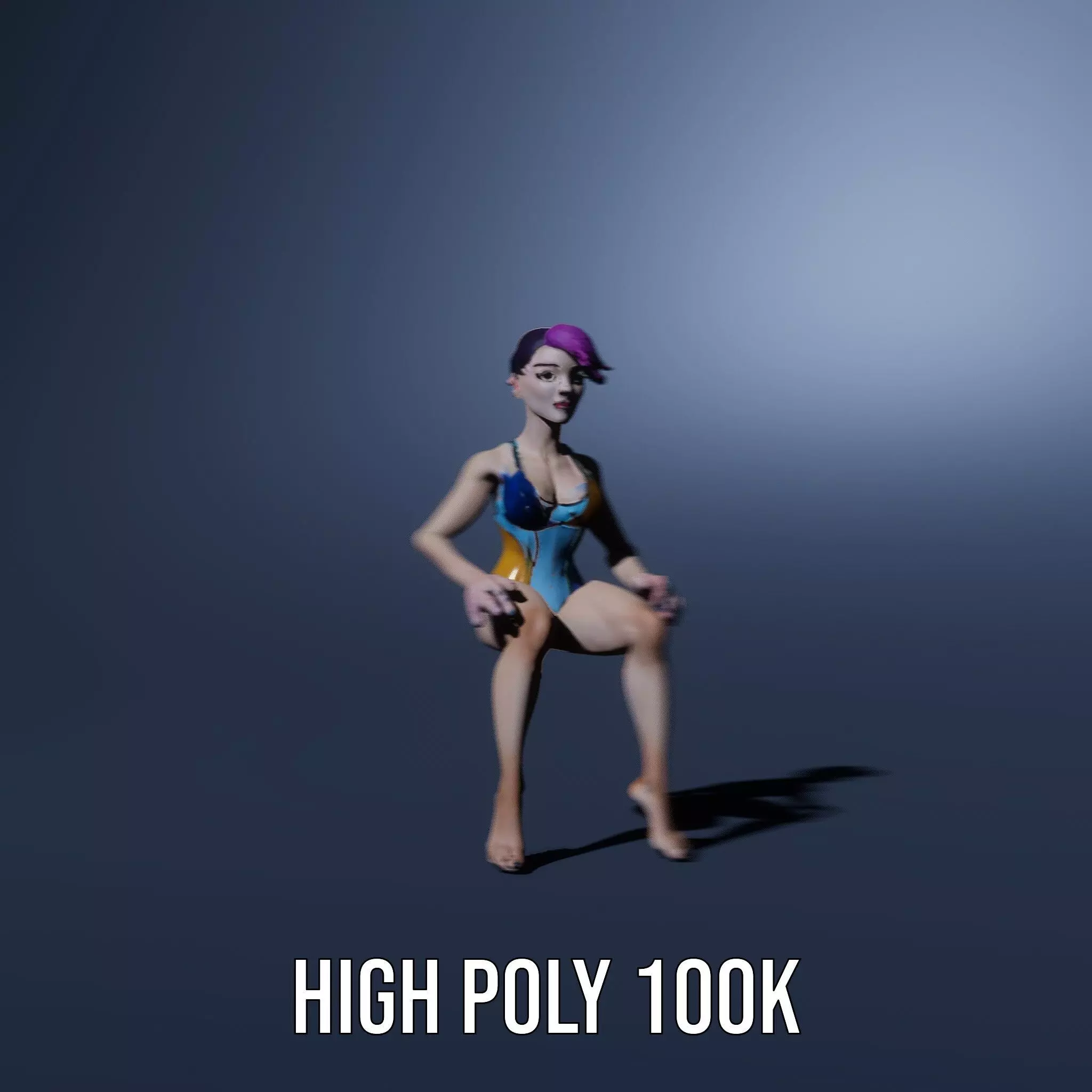 Vibrant Swimsuit Character model pack Low-poly 3D model_9