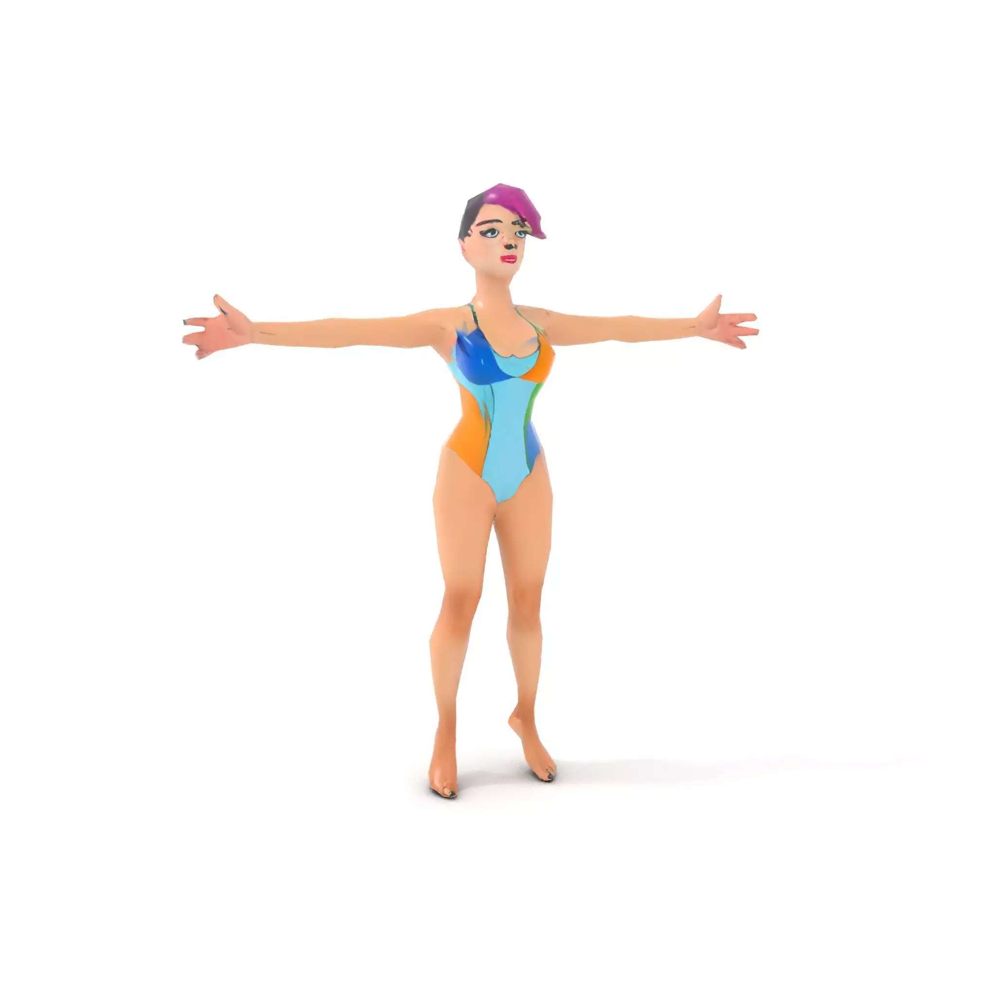 Vibrant Swimsuit Character model pack Low-poly 3D model_26