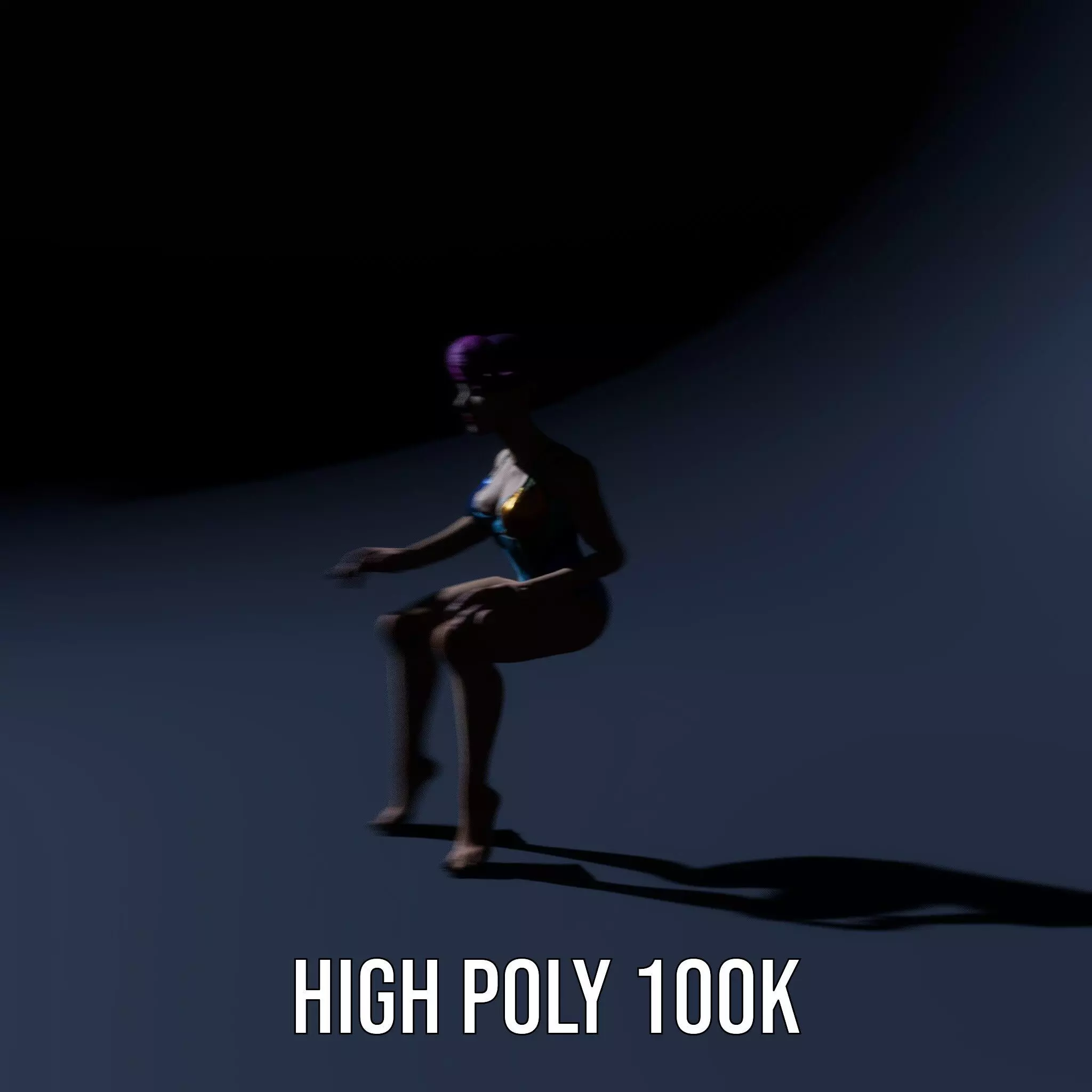 Vibrant Swimsuit Character model pack Low-poly 3D model_11