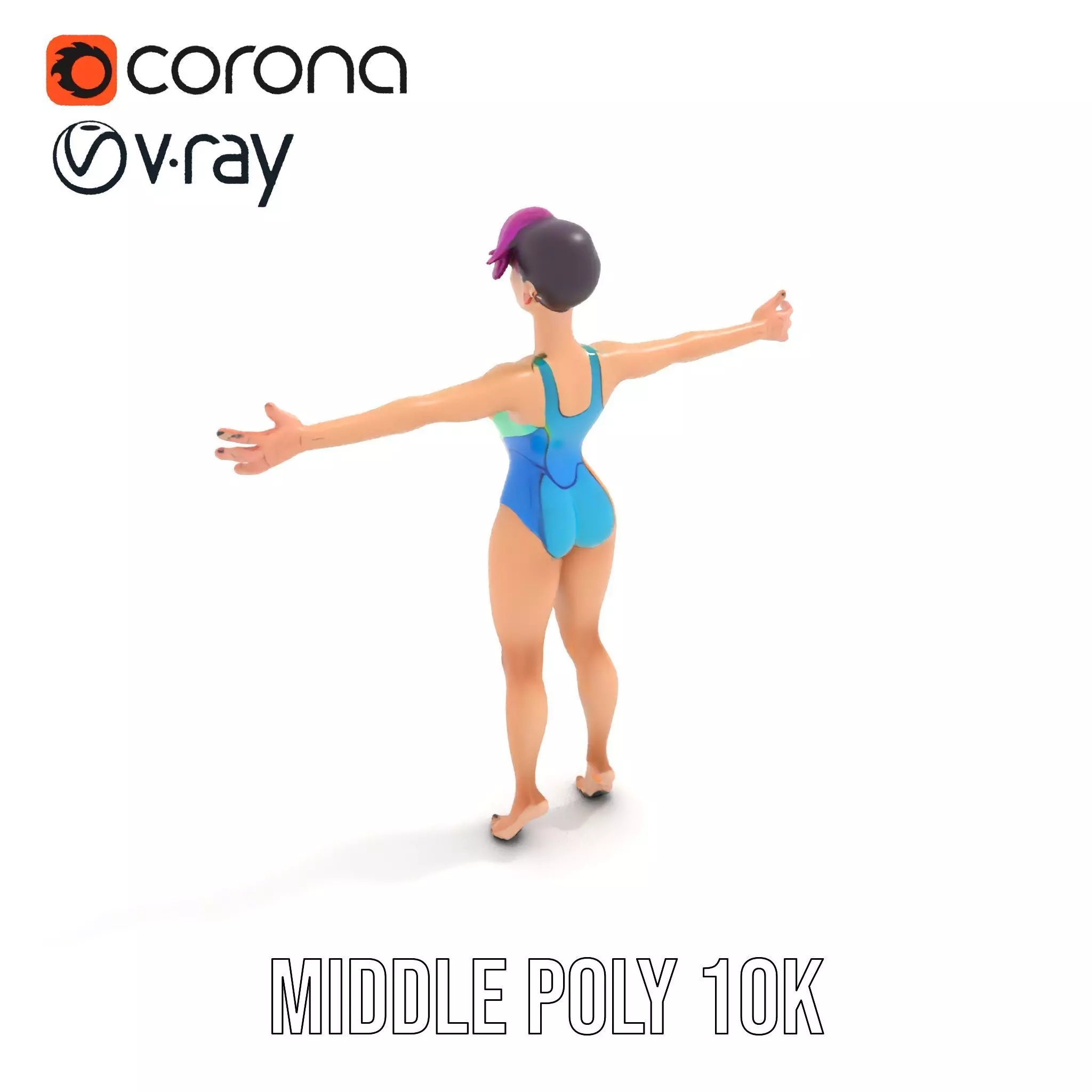 Vibrant Swimsuit Character model pack Low-poly 3D model_18