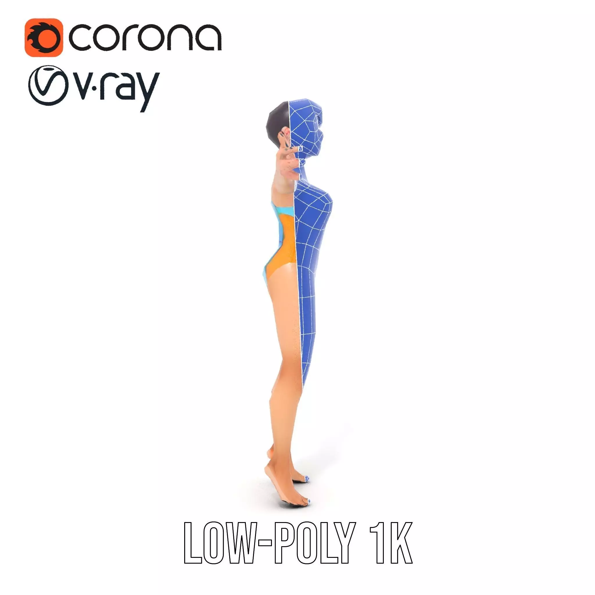 Vibrant Swimsuit Character model pack Low-poly 3D model_21