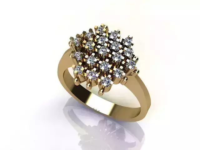 Prong Setting  Cluster Flower Halo Ring