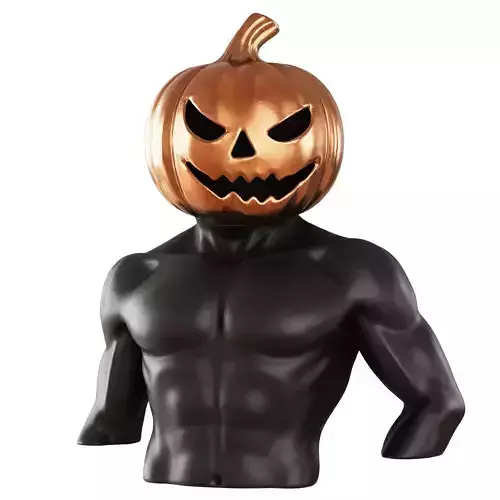 Mannequin torso with pumpkin head