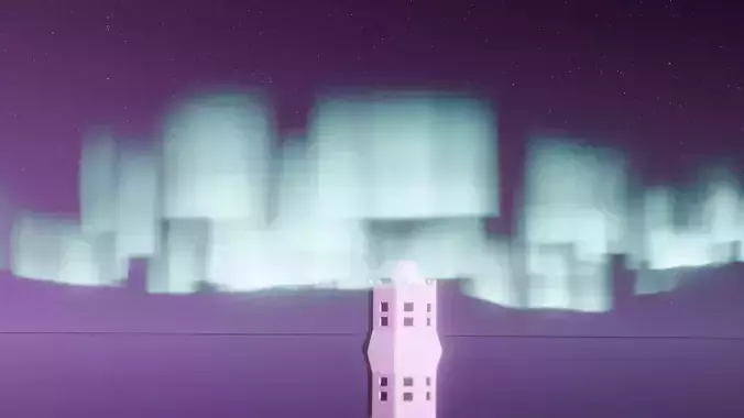 Aurora Borealis a Dreamy World blender 3D model