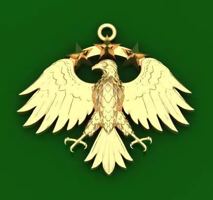 Syrian Eagle Necklace Direct Casting 3D print model_1