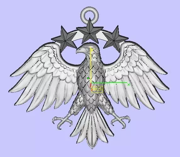 Syrian Eagle Necklace Direct Casting 3D print model_6