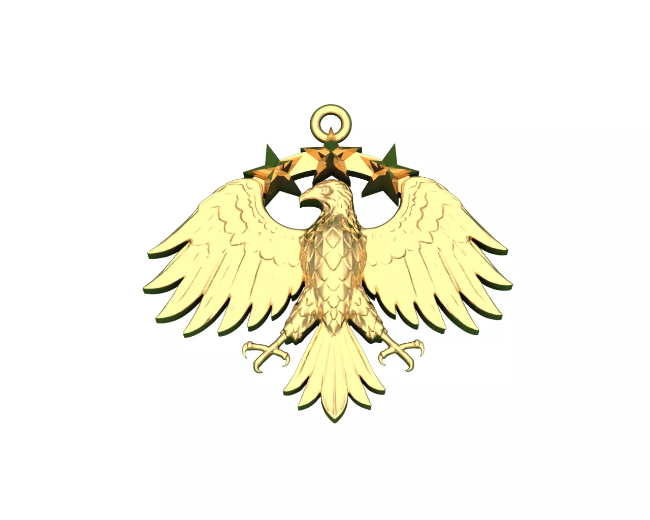 Syrian Eagle Necklace Direct Casting 3D print model_3