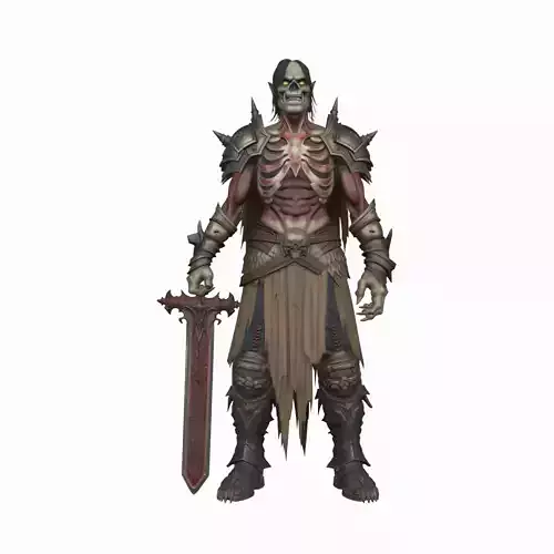 Highly Detailed 3D Model of WoW Style Undead Warrior