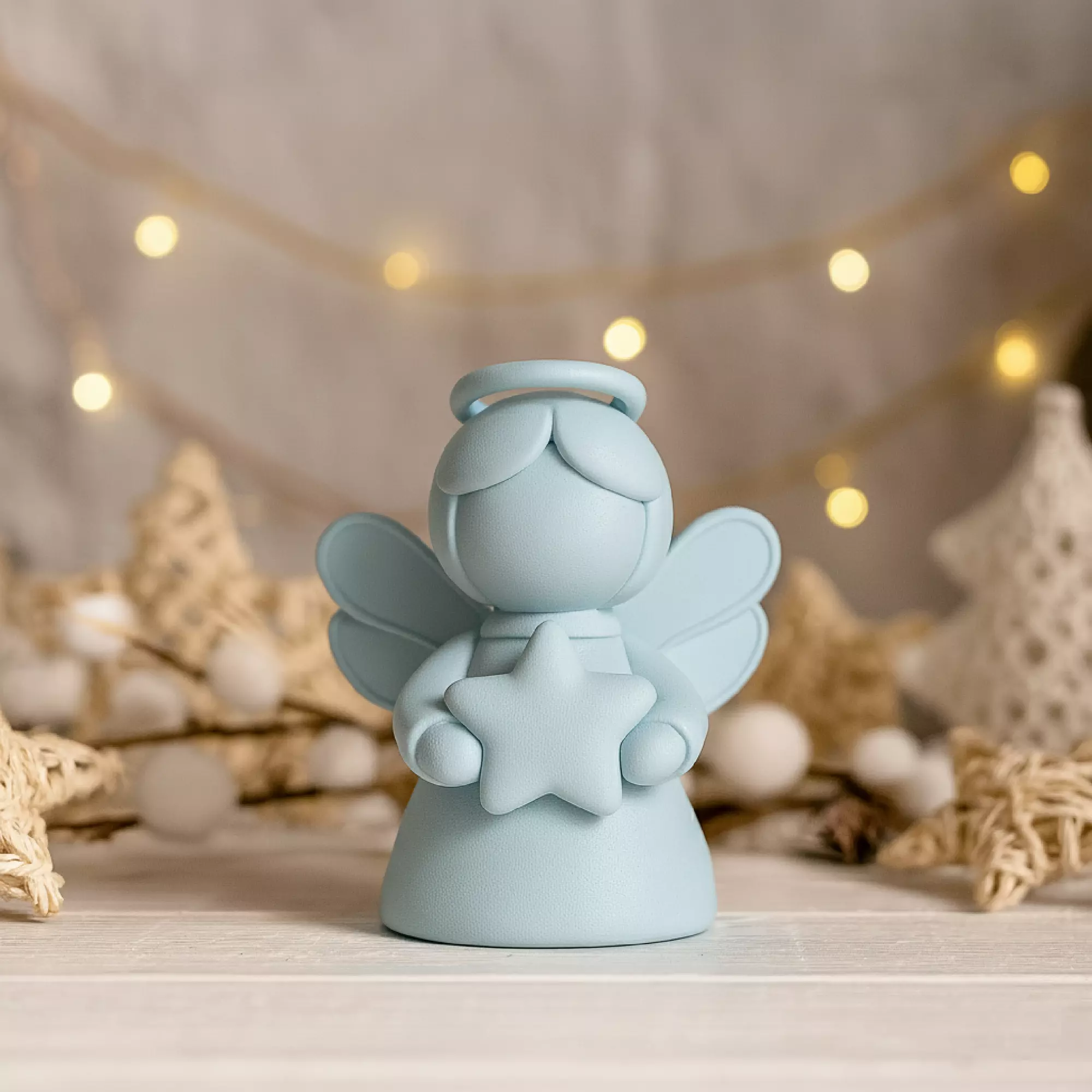 Cute Christmas Angel Figure Set  2 pcs Guardian Angels 3D print model_5