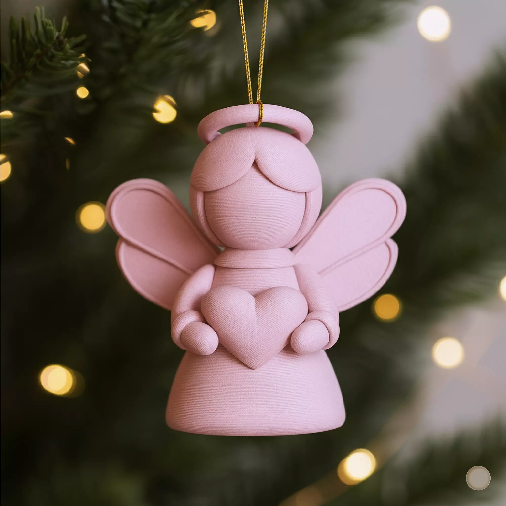 Cute Christmas Angel Figure Set  2 pcs Guardian Angels 3D print model_6