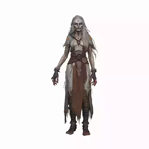 Highly Detailed Ethereal Undead Mage 3D Model