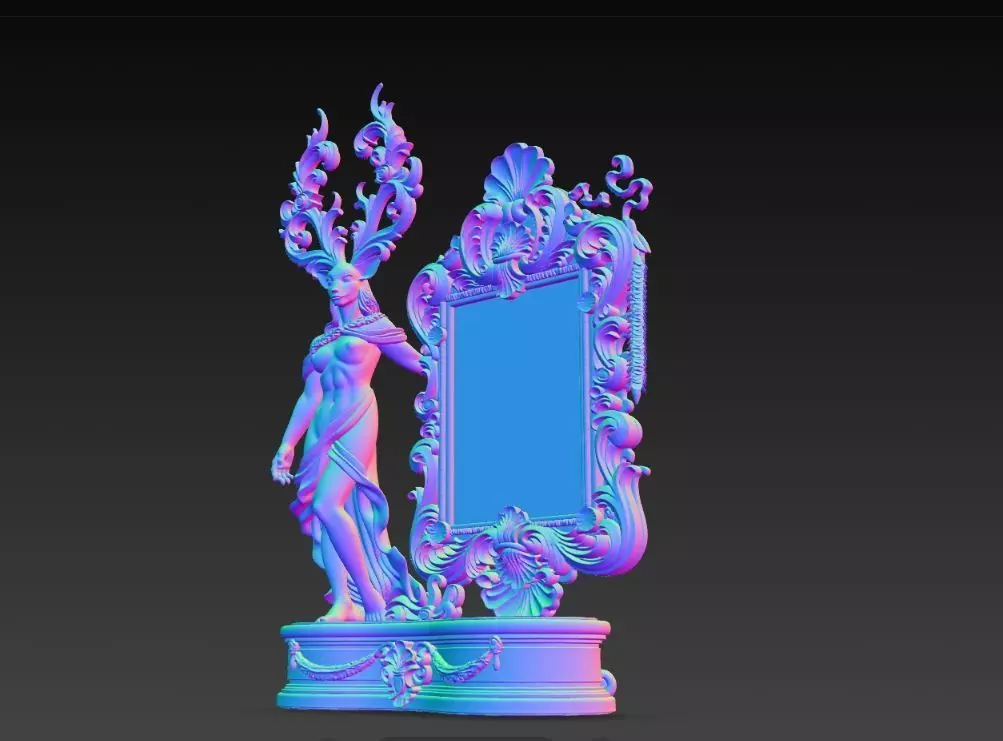 Lord of the Stag Spirit Baroque Mythological Frame 3D print model_17