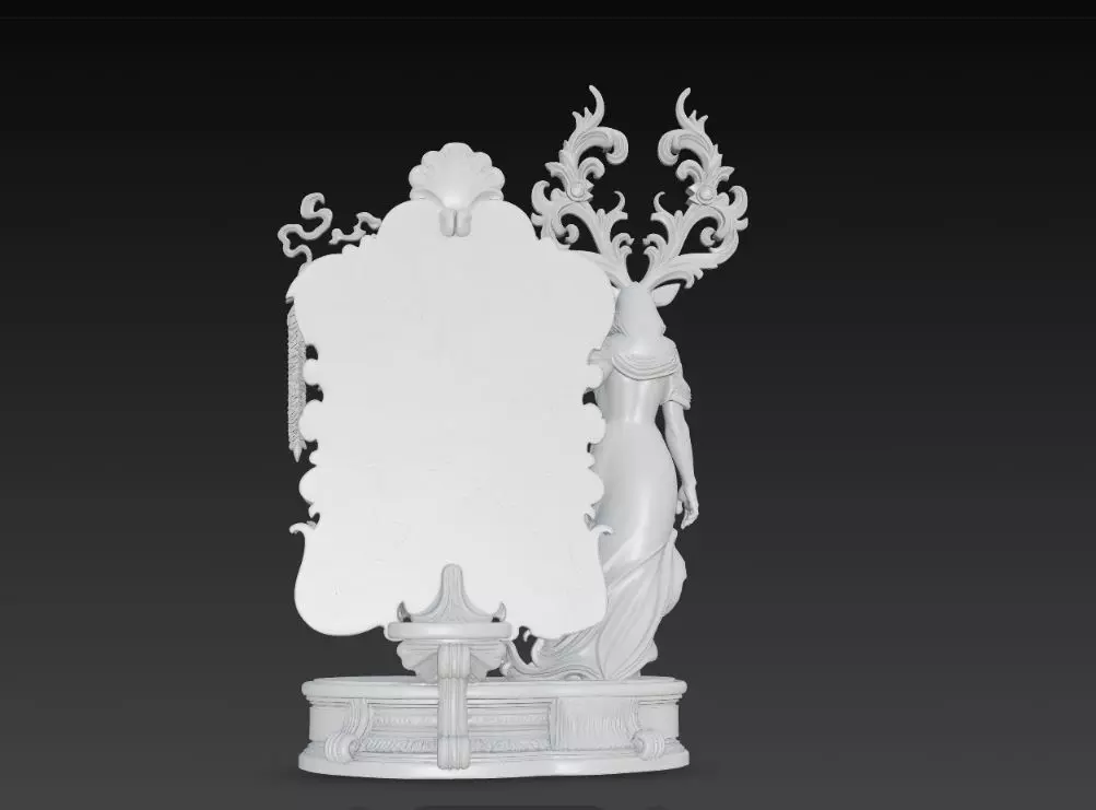 Lord of the Stag Spirit Baroque Mythological Frame 3D print model_5