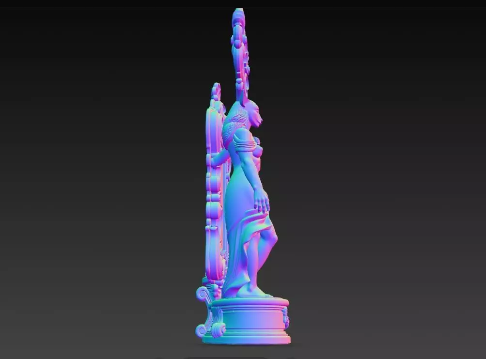 Lord of the Stag Spirit Baroque Mythological Frame 3D print model_11