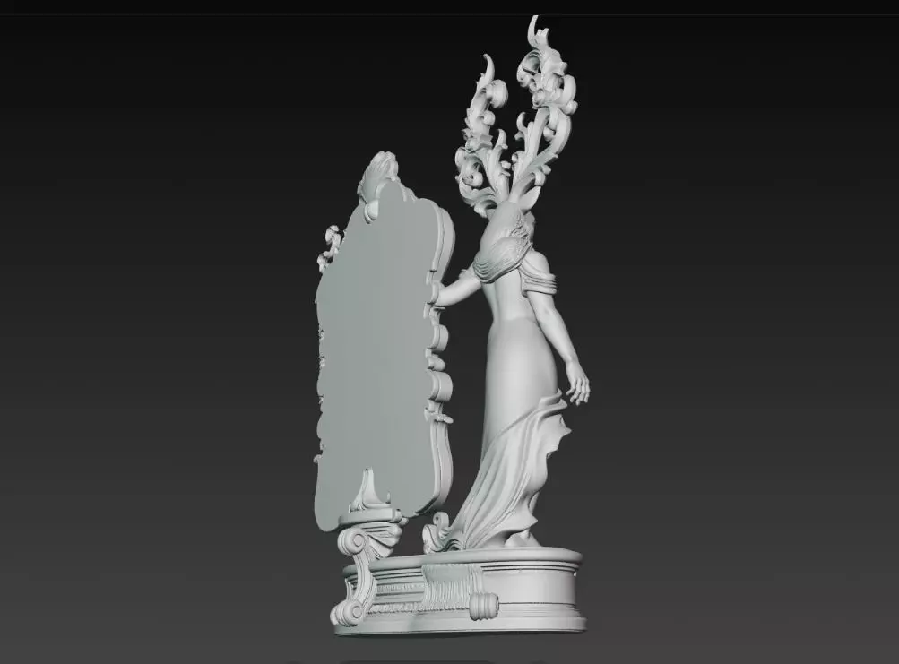 Lord of the Stag Spirit Baroque Mythological Frame 3D print model_20