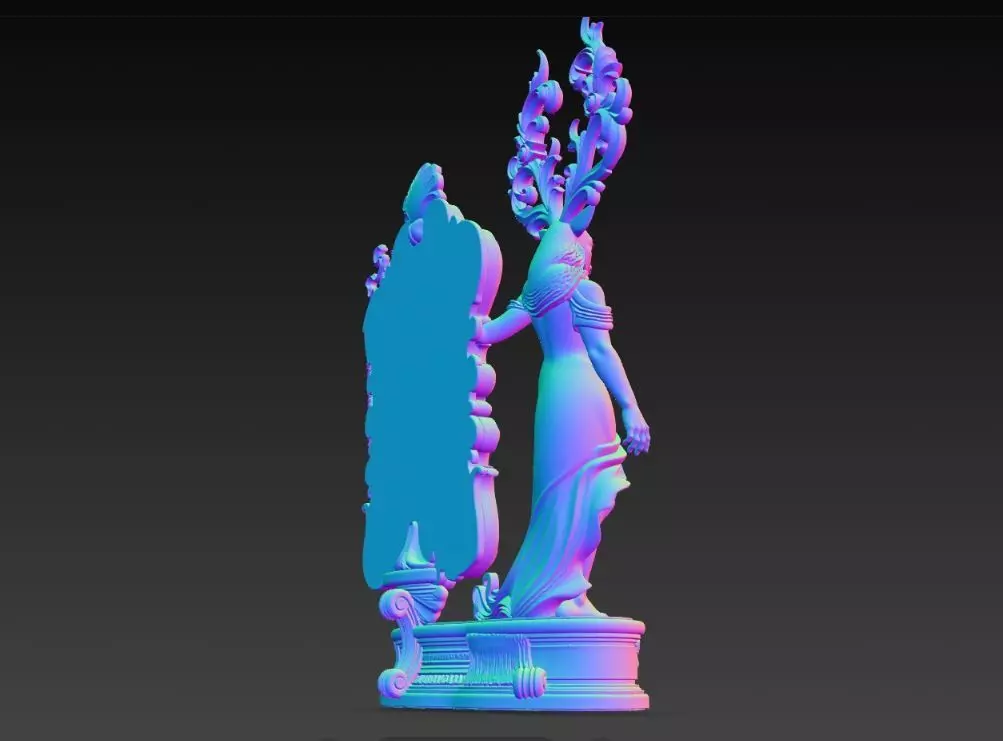 Lord of the Stag Spirit Baroque Mythological Frame 3D print model_13
