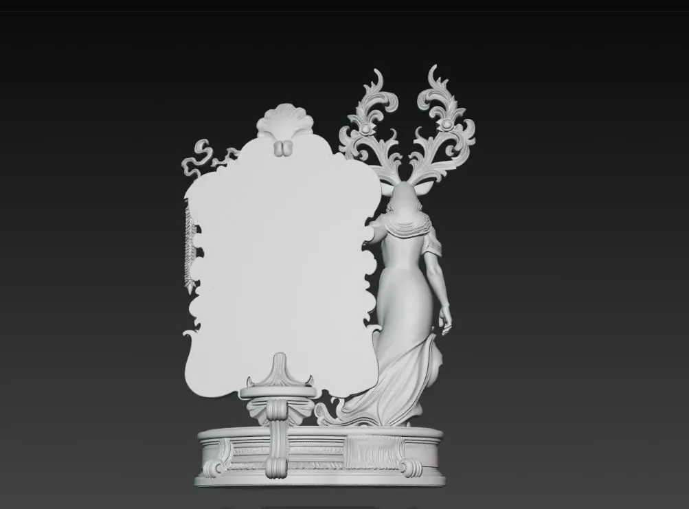 Lord of the Stag Spirit Baroque Mythological Frame 3D print model_21