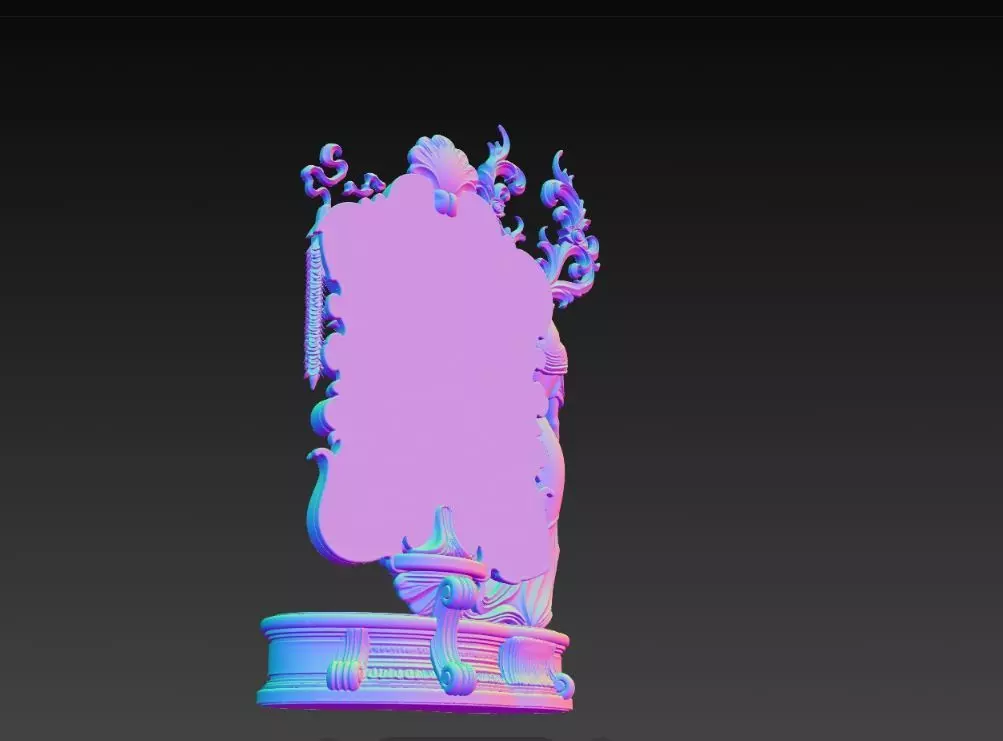 Lord of the Stag Spirit Baroque Mythological Frame 3D print model_15