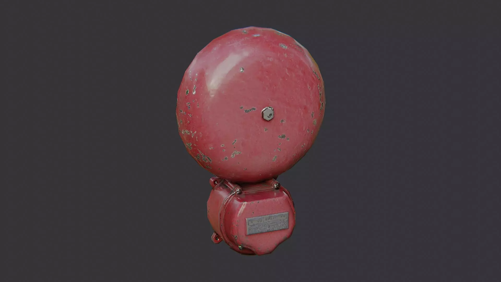 fire alarm bell siren red vintage device Low-poly 3D model_2