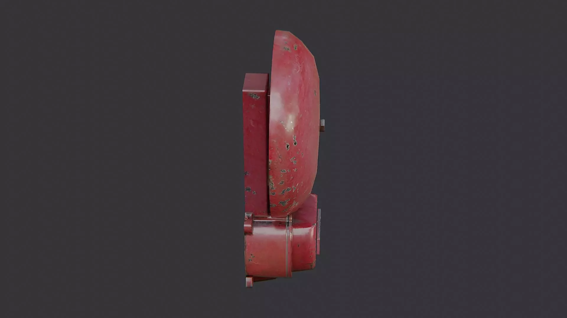 fire alarm bell siren red vintage device Low-poly 3D model_0