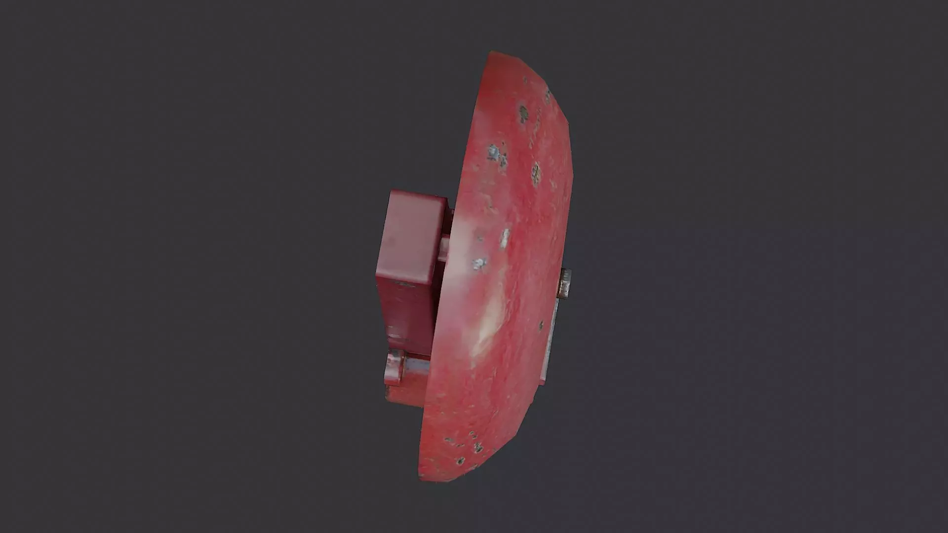 fire alarm bell siren red vintage device Low-poly 3D model_4