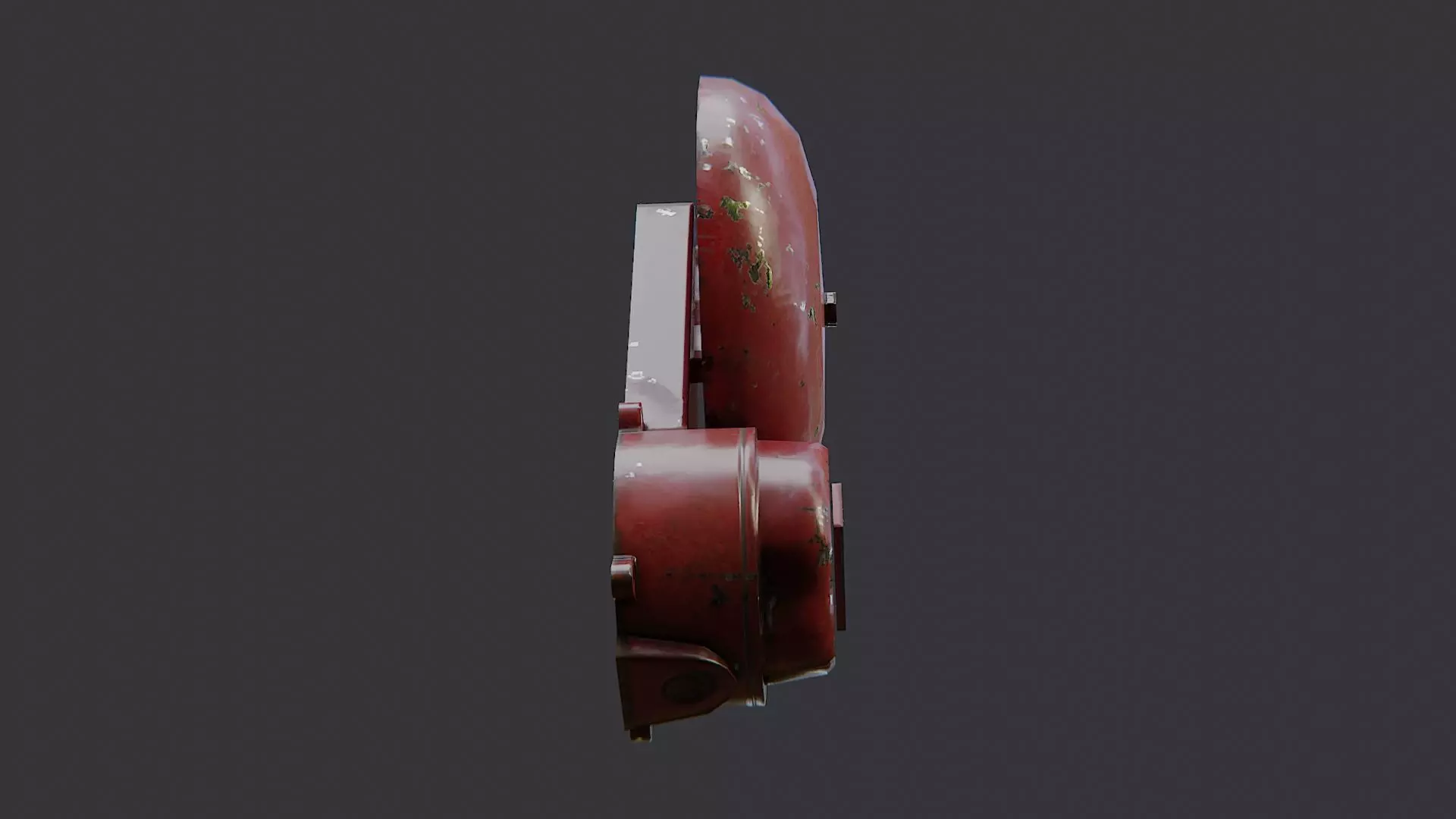 fire alarm bell siren red vintage device Low-poly 3D model_5