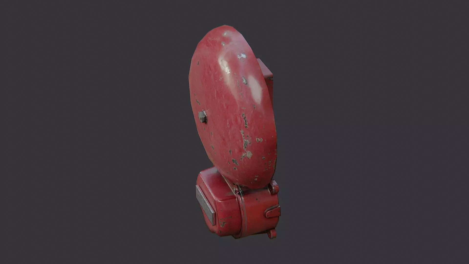 fire alarm bell siren red vintage device Low-poly 3D model_3