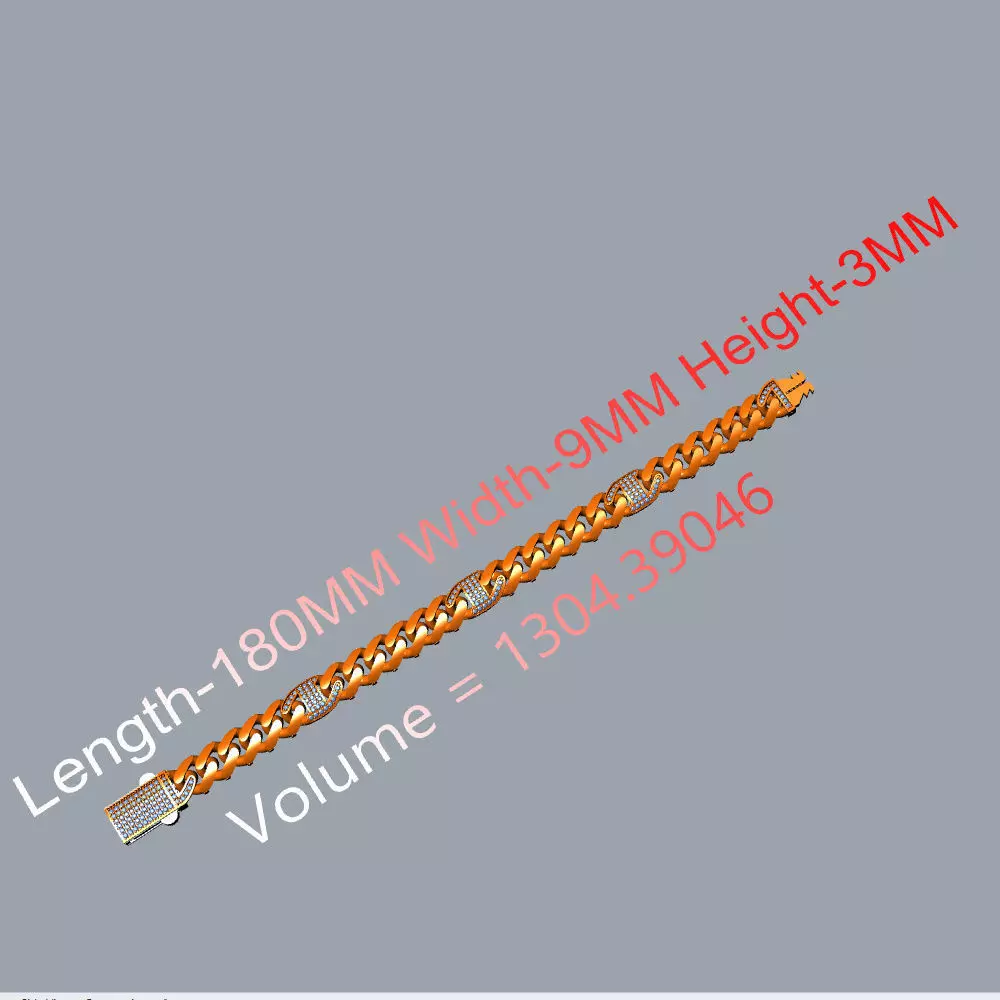 CUBAN BRACELET 3D print model_3