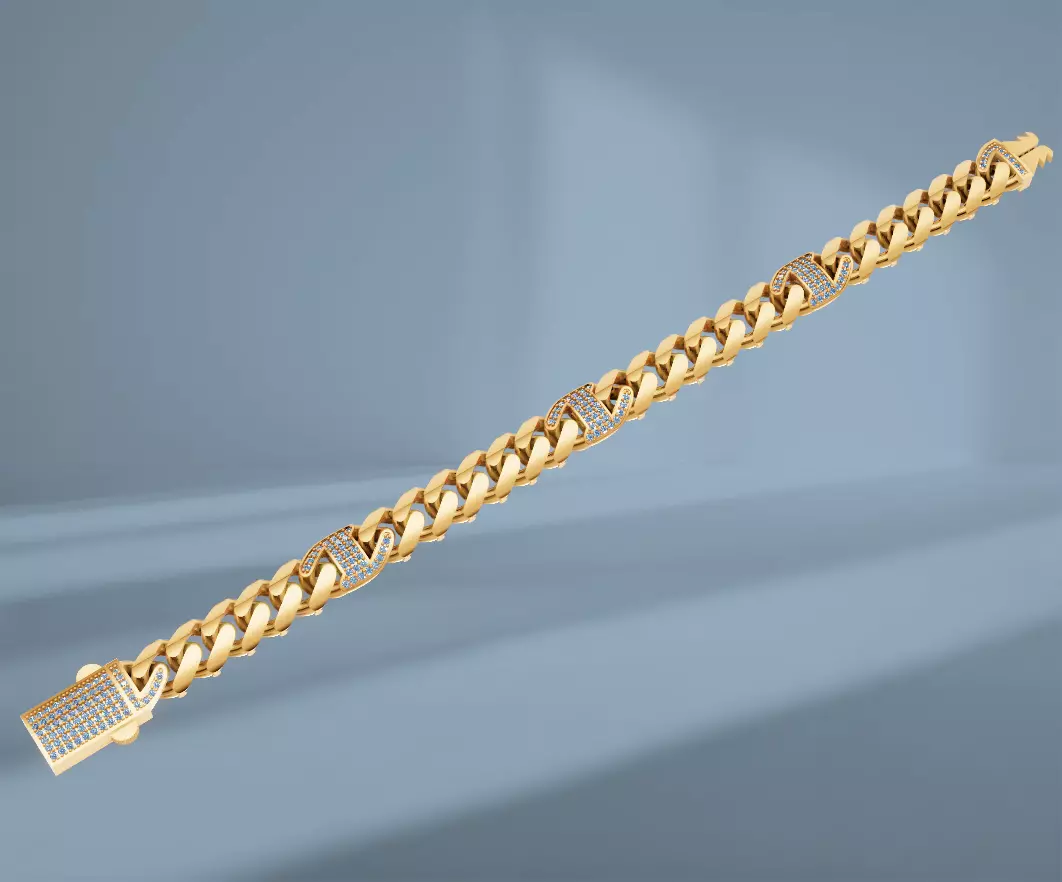 CUBAN BRACELET 3D print model_0