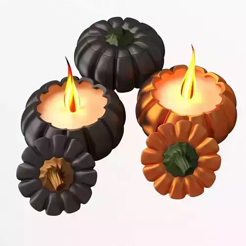 Candle Pumpkin Halloween 3D print model