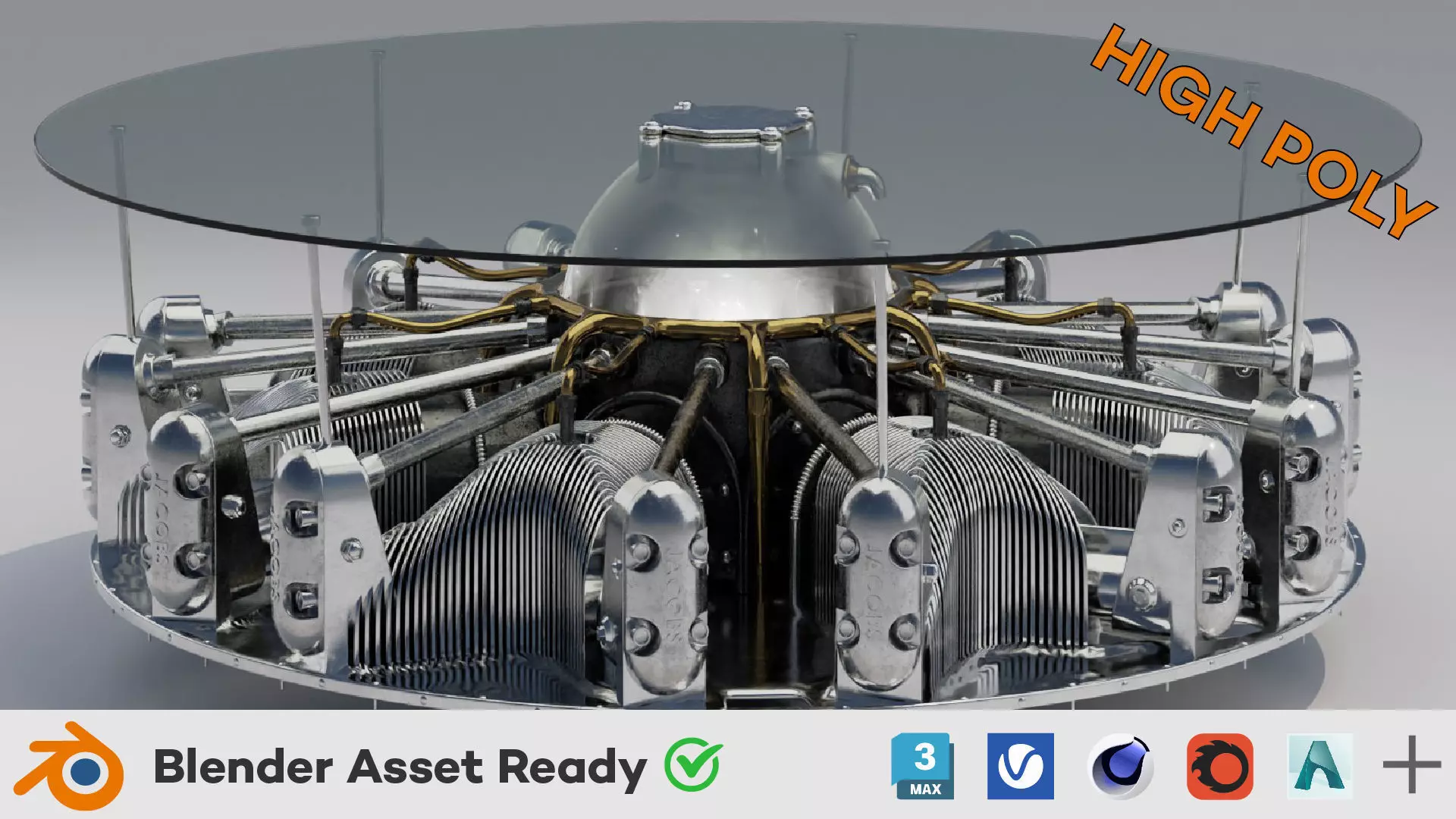 1STDIBS Engine Coffee Table High Poly 3D model